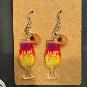 Enjoy every moment cocktail earrings